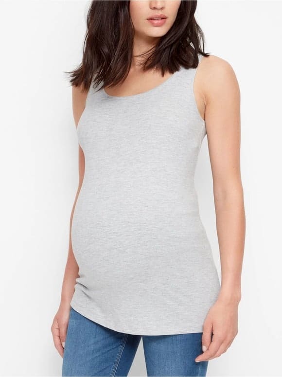 majica na siroke bretele za trudnice. lindex. siva boja
