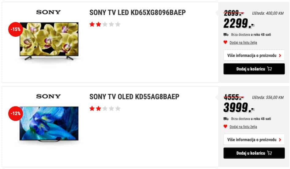 SONY TV LED Sony Oled ušteda do 1000 KM technoshop