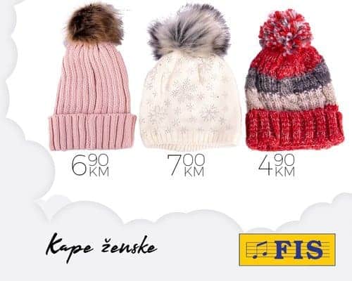 Iz bogate ponude FIS zimske odjeće izdvajamo tople jakne, kape, rukavice, šalove i sve što vam treba ove zime da bi vam bilo toplo i ugodno. snizenje zenskih kapa