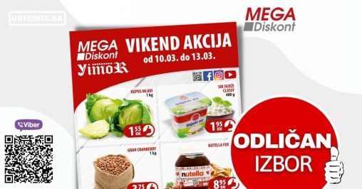 Mega Diskont vikend akcija donosi nam super cijene za TOP 6 proizvoda.