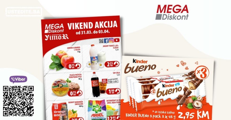 Mega Diskont vikend akcija donosi nam TOP 6 proizvoda po super Koji je Vaš TOP Artikal u MEGA Diskontu?cijenam!
