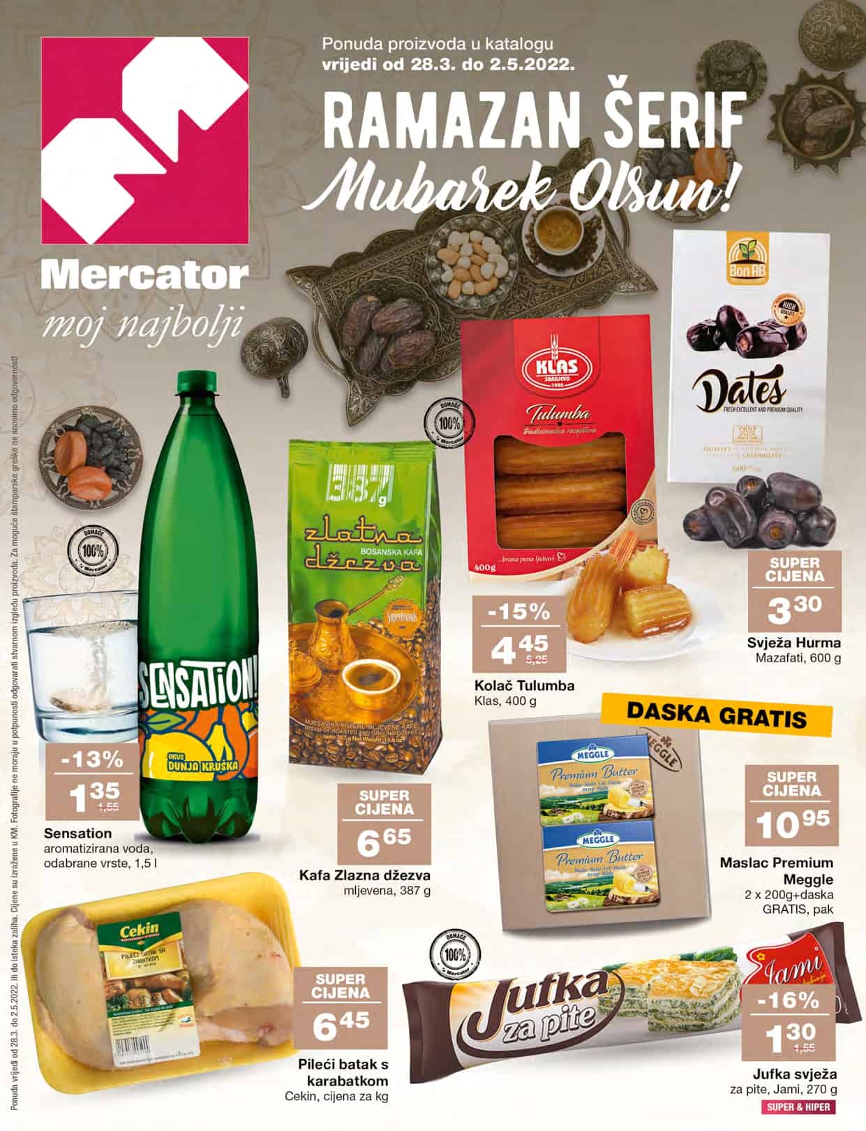 Mercator katalog nam uvijek donese super akcijske cijene prehrambenih proizvoda. U susret Razmaznu MERCATOR RAMAZANSKA AKCIJA nam donosi popuste i do 31%! Pogledajte Mercator Katalog uštedite novac.