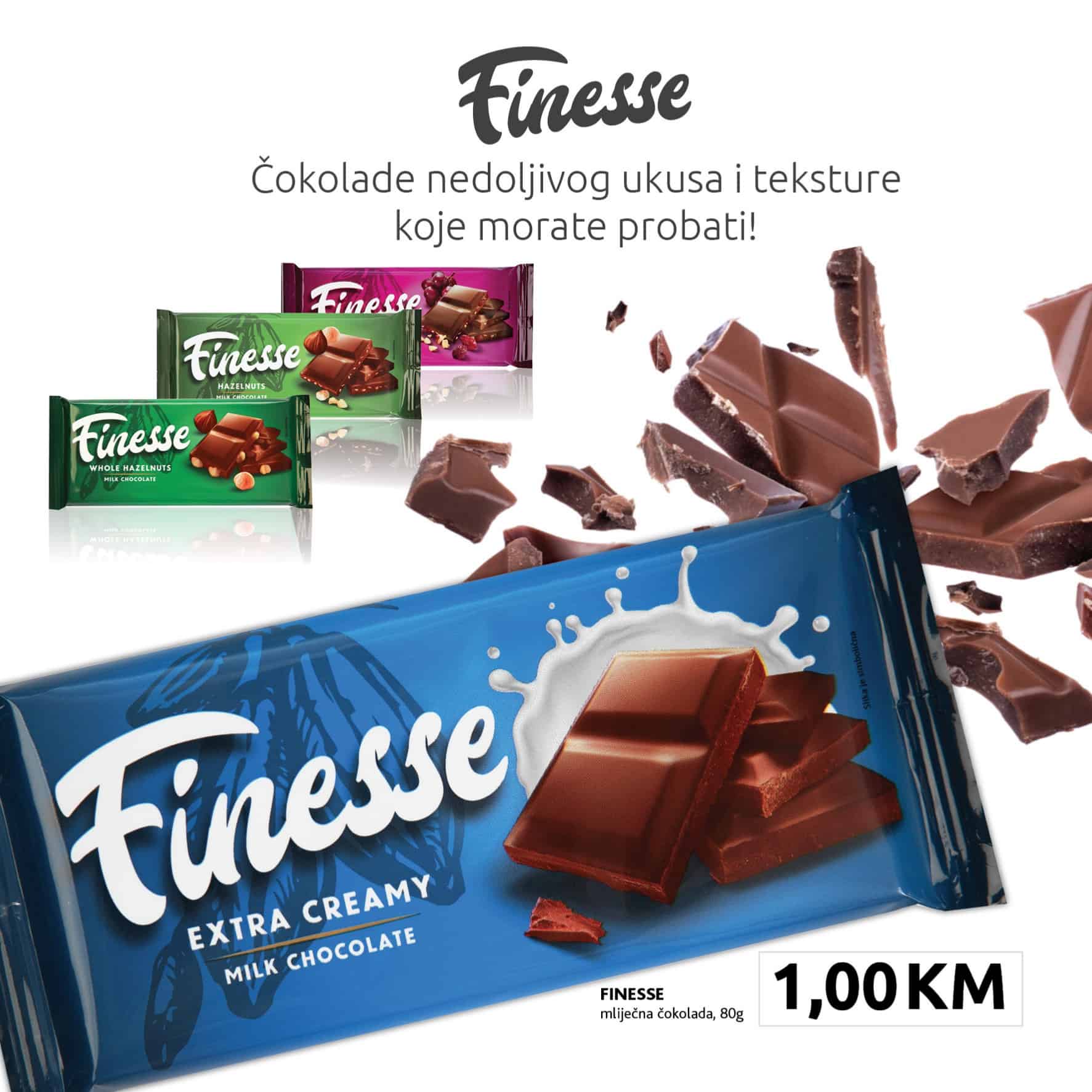 Konzum katalog donosi nam Finesse cokolade po cijeni od 1 KM!