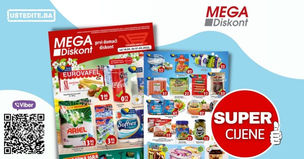 Mega Diskont akcjski katalog donosi nam super cijene prehrambenih proizvoda i kućne hemije!