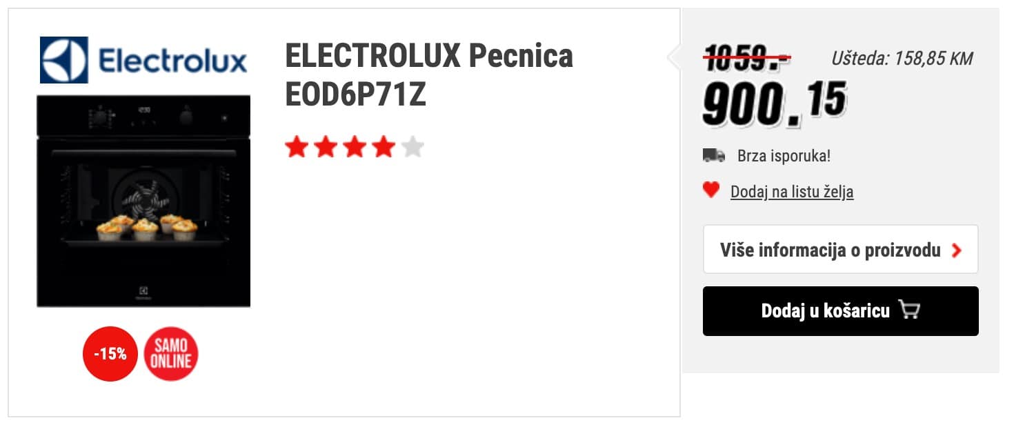ELECTROLUX Pecnica EOD6P71Z