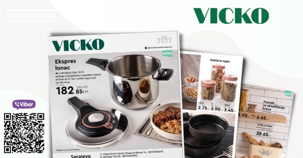Vicko katalog donosi nam sjajne cijene posudja, aparata za kuhinju. Pogledajte neodoljivu Vicko ponudu i obaveznoo posjetite Vicko prdavnice.