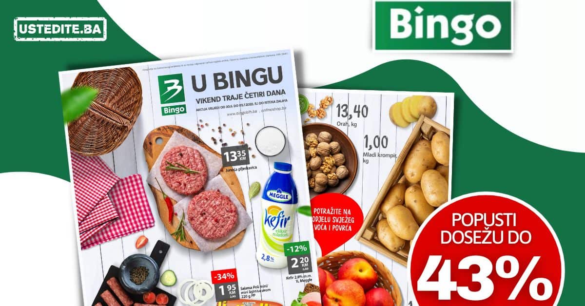 Bingo vikend akcija SUPER SNIZENJA katalog akcija do 03.07.2022.
