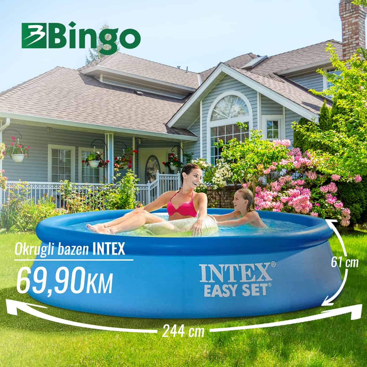 U Bingo prodavnicama pronaci cete sniženje bazena. Akcijske cijene bazena krecu se od 69,90 KM