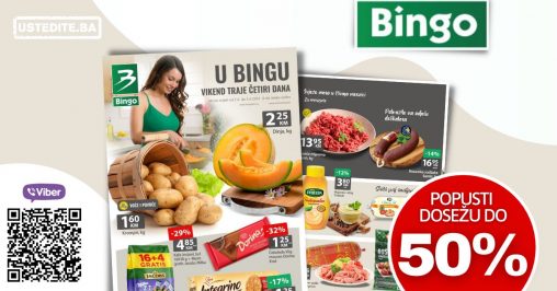 Bingo vikend akcija 02-05.06.2022.donosi nam odličnu ponudu prehrane, kucne hemije i odjece po super niskim cijenama!