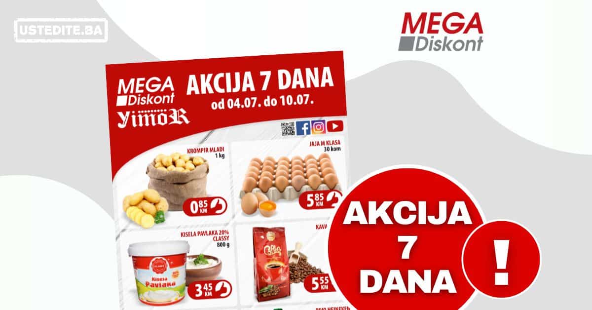 Mega Diskont AKCIJA 7 dana juli 2022 katalog sniženja do 10.07.2022.