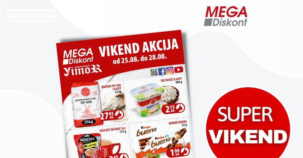 Mega Diskont vikend akcija avgust 2022 ~ katalog sniženja 25-28.8.2022.