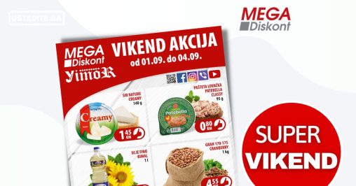 Mega Diskont vikend akcija MEGA CIJENE katalog sniženja 1-4.9.2022.
