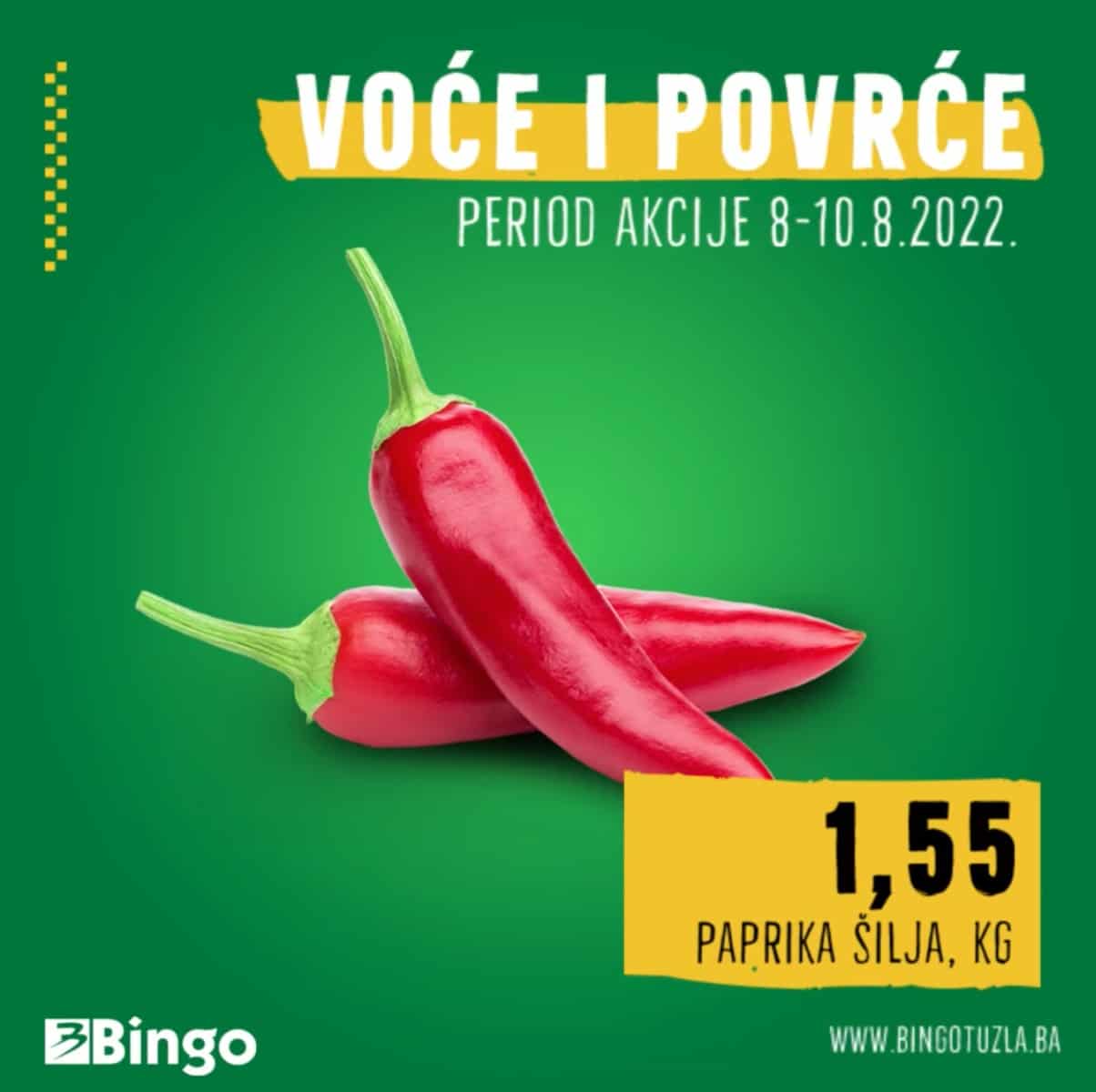 Bingo katalog voce i povrce SUPER CIJENE avgust 2022 katalog snizenja 8-10.8.2022.