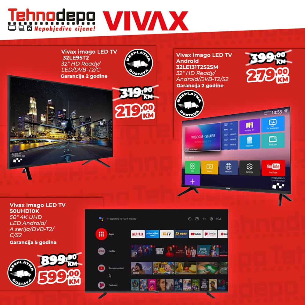 Kupite VIVAX televizor po sniženoj cijeni 👍 Naručite ⤵️ Besplatna dostava 🚛