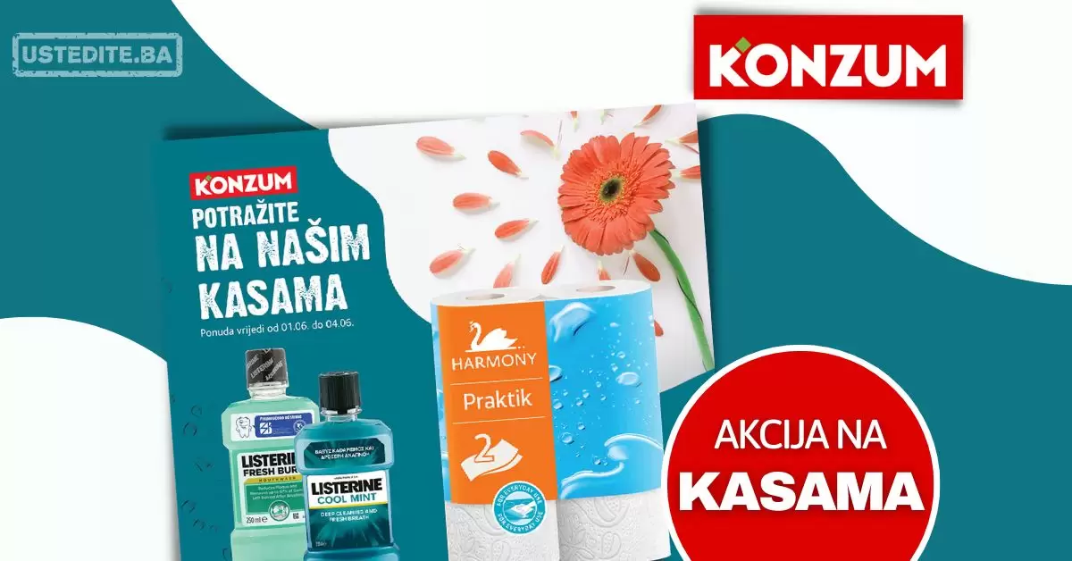 Konzum AKCIJA NA KASAMA 14.6.2023. ustedite.ba