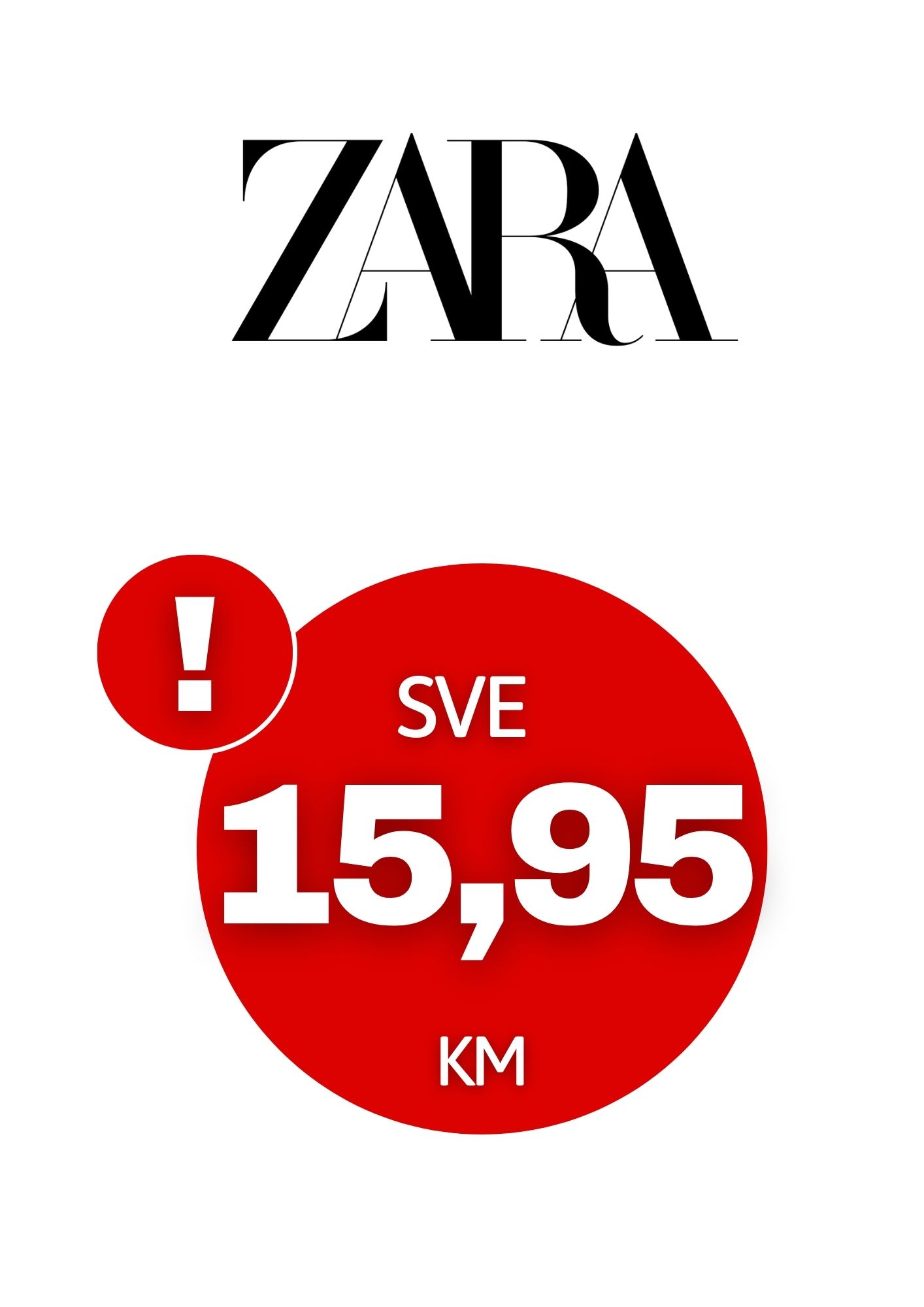 Zara SNIŽENE - SVE 15,95 KM