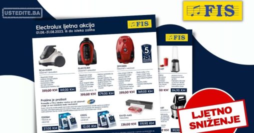 Fis & Electrolux Ljetno SNIŽENJE do 31.8.2023.