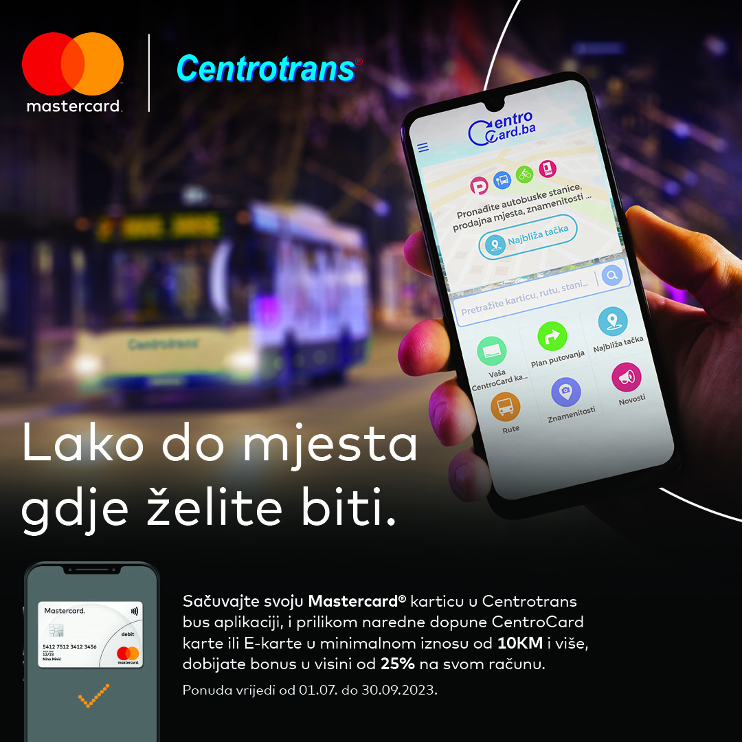 Čak 25% besplatnih vožnji uz CentroCard i Mastercard
