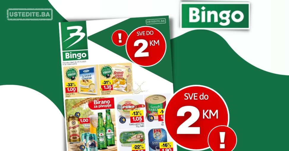 Bingo SVE DO 2 KM - sniženje do 29.10.2023.