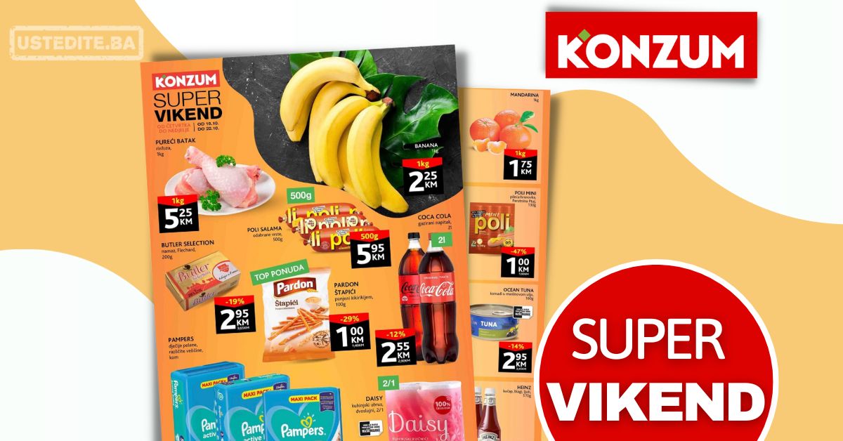 Konzum vikend akcija 19-22.10.2023. - ustedite.ba