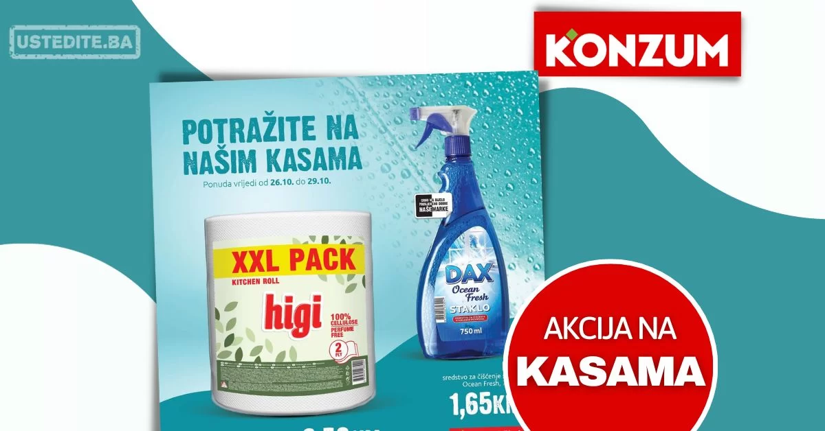 Konzum AKCIJA NA KASAMA 2629.10.2023. ustedite.ba
