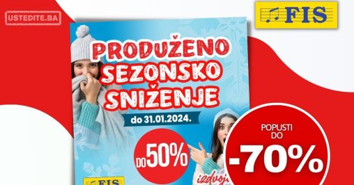 Fis SEZONSKO SNIŽENJE do 70% - akcija do 31.1.2024.