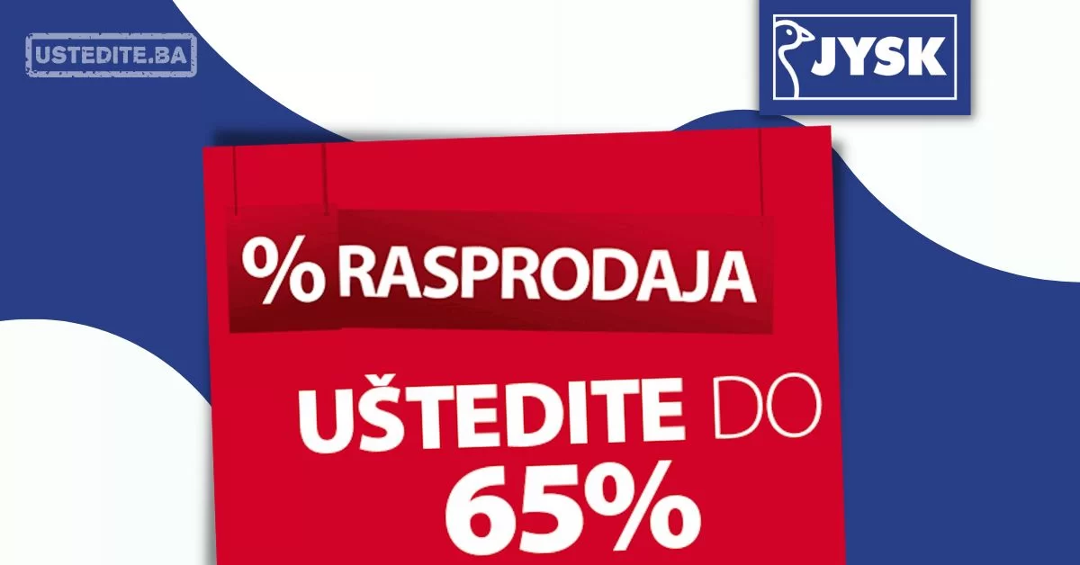 Jysk RASPRODAJA i dodatnih 10 popusta sniženje do 28.1.2024