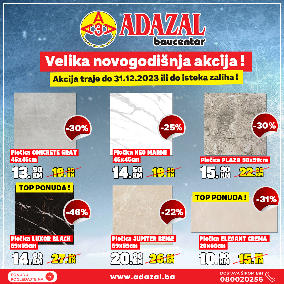Adazal NOVOGODIŠNJA AKCIJA - sniženje do 31.12.2023. 