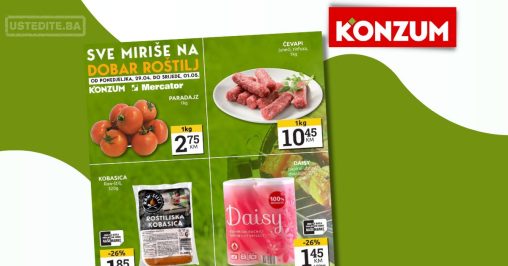 Konzum akcija SVE ZA DOBAR ROŠTILJ 29.4-1.5.2024.