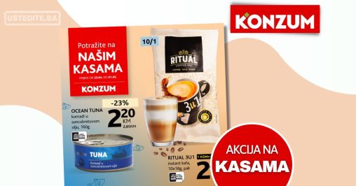 Konzum AKCIJA NA KASAMA 29.4-1.5.2024.