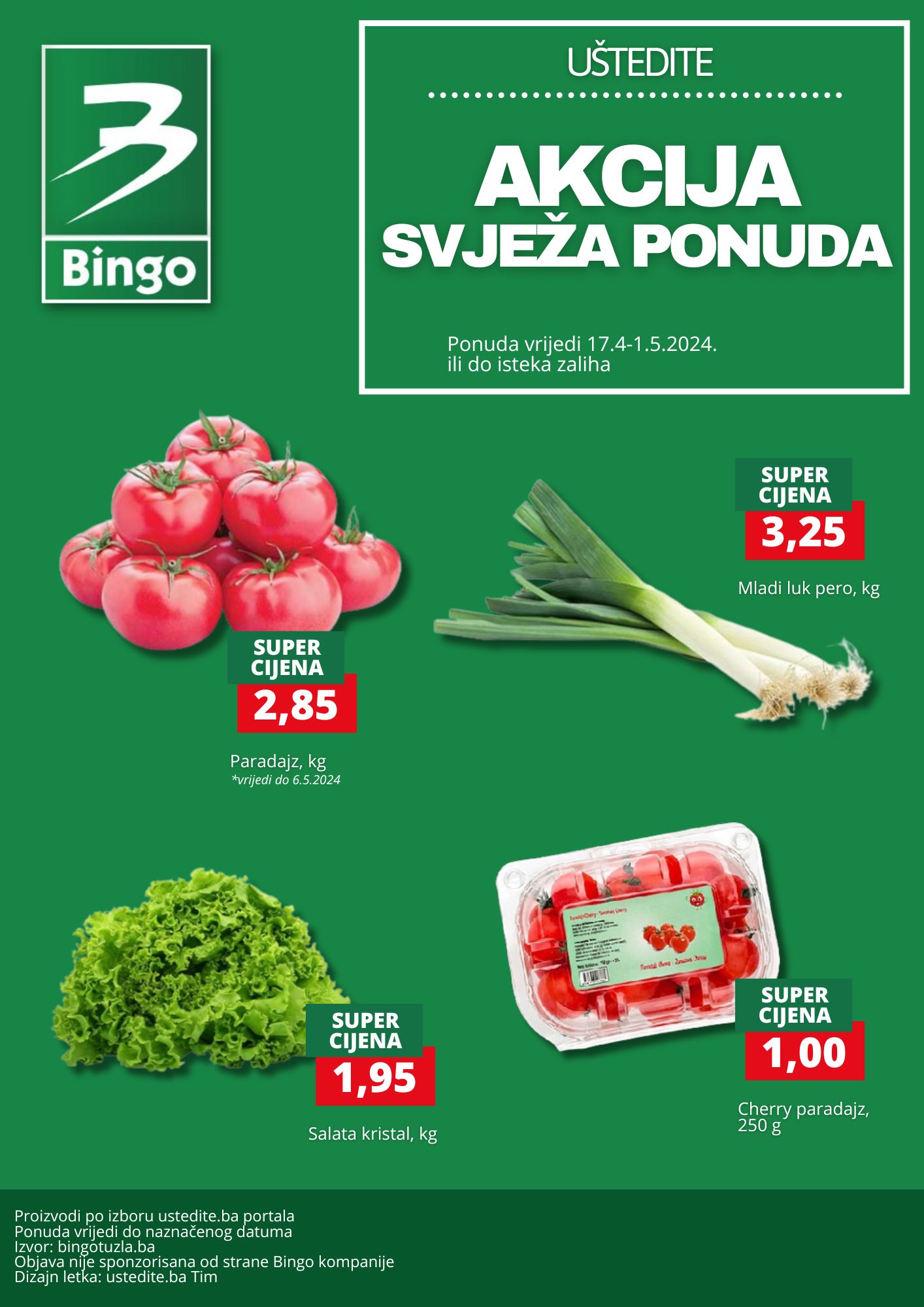 Bingo akcija SVJEŽE & SNIŽENO 27.4-1.5.2024. 