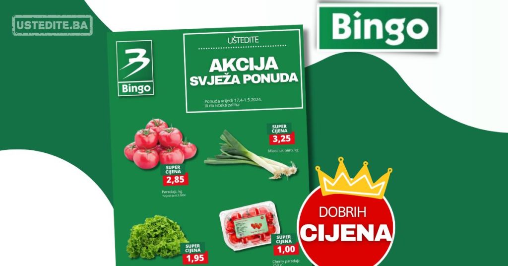 Bingo akcija SVJEŽE & SNIŽENO 27.4-1.5.2024.