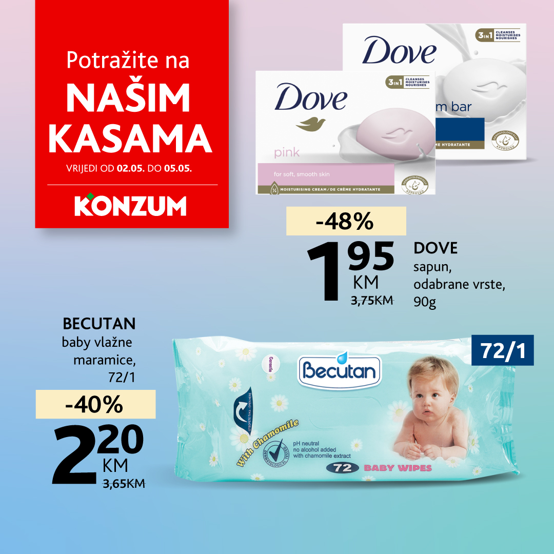 Konzum AKCIJA NA KASAMA 2-5.5.2024. 