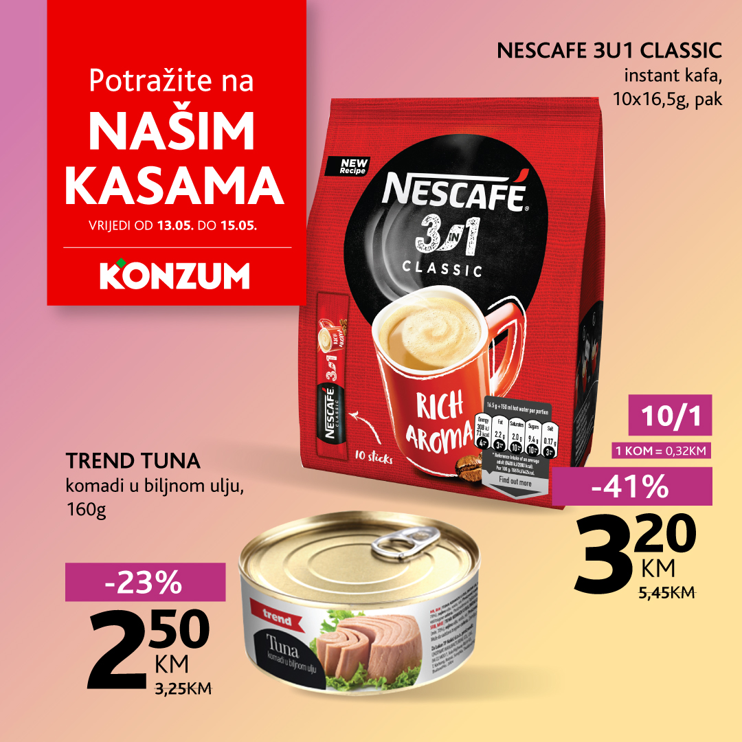 Konzum AKCIJA NA KASAMA 13-15.5.2024. 