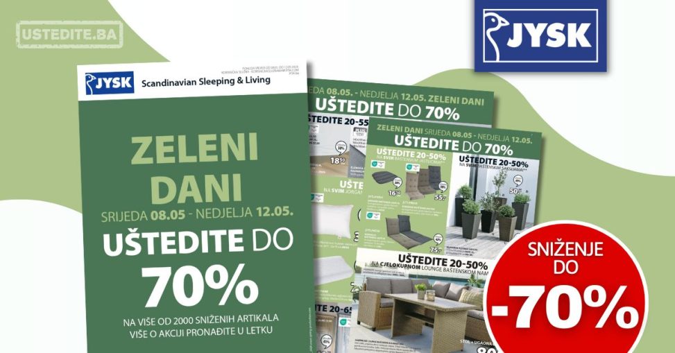 Jysk katalog ZELENI DANI 8-12.5.2024. - ustedite.ba