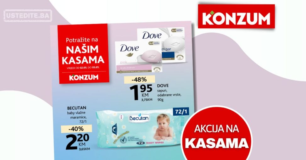 Konzum AKCIJA NA KASAMA 2-5.5.2024.