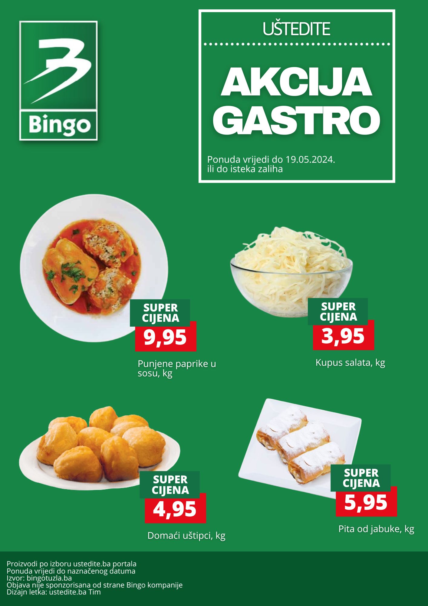 Bingo akcija GASTRO PONUDA - sniženje do 19.5.2024. 