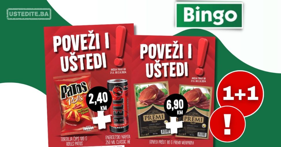 Bingo 1+1 GRATIS - Poveži i uštedi - akcija 2.6.2024.