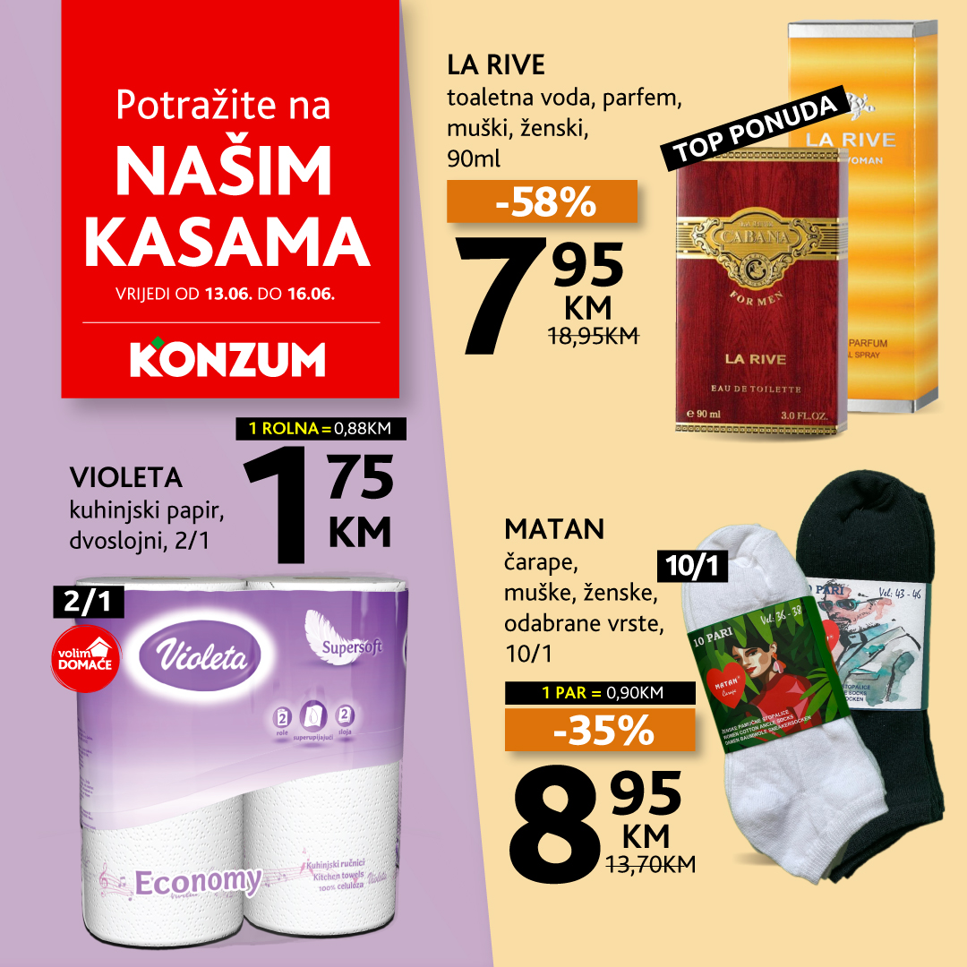 Konzum AKCIJA NA KASAMA 13-16.6.2024. 