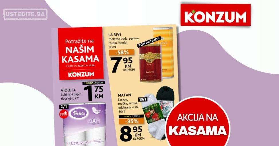 Konzum AKCIJA NA KASAMA 13-16.6.2024.