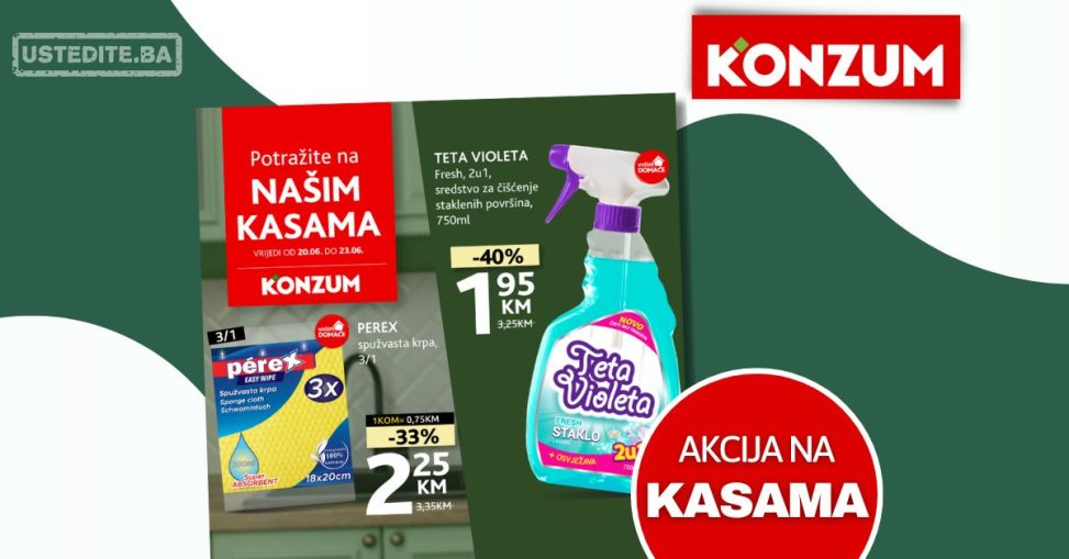 Konzum AKCIJA NA KASAMA 20-23.6.2024.