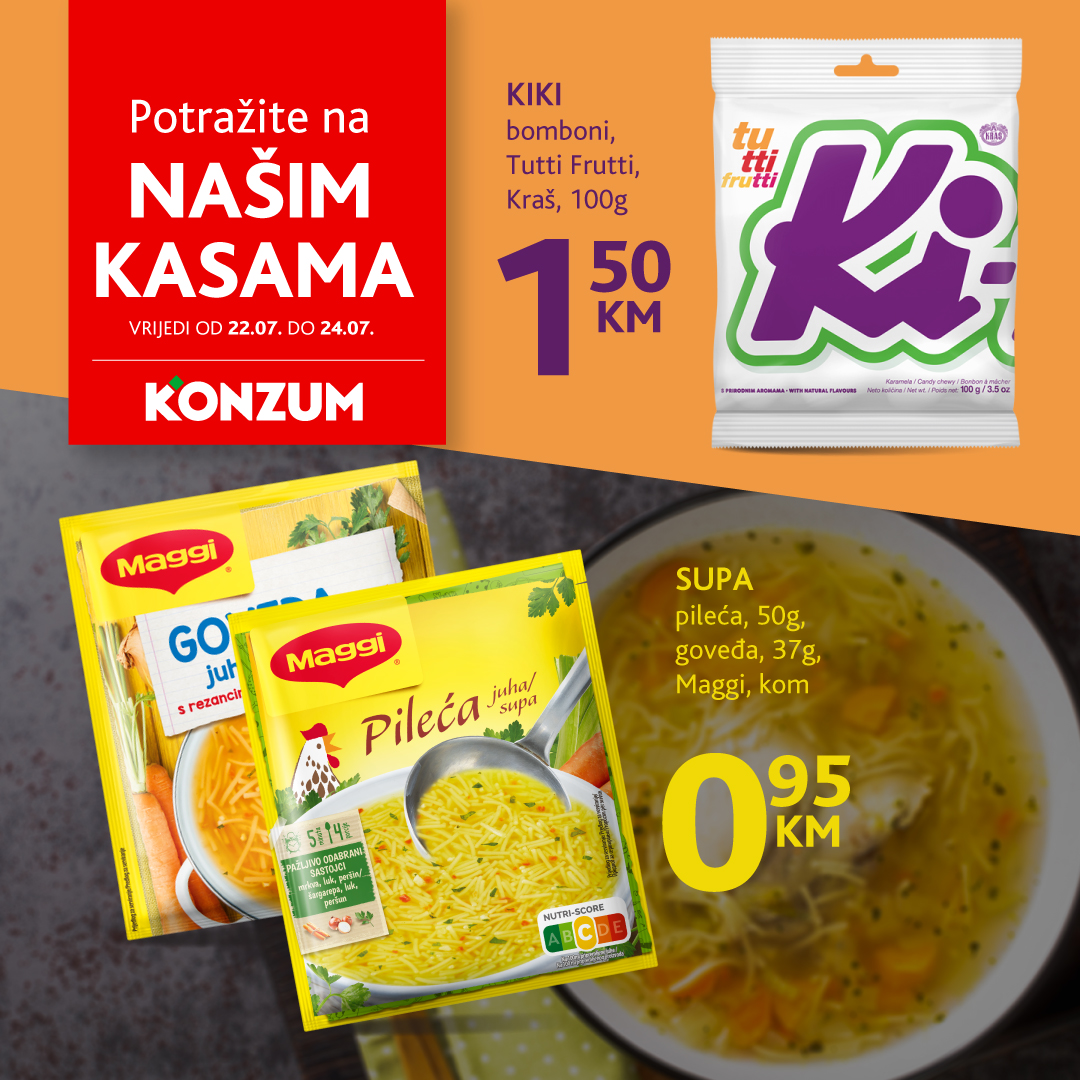 Konzum AKCIJA NA KASAMA 22-24.7.2024. 