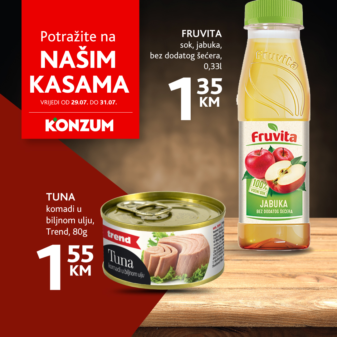 Konzum AKCIJA NA KASAMA 29-31.7.2024. 