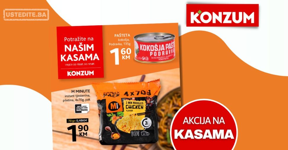 Konzum AKCIJA NA KASAMA 15-17.7.2024.