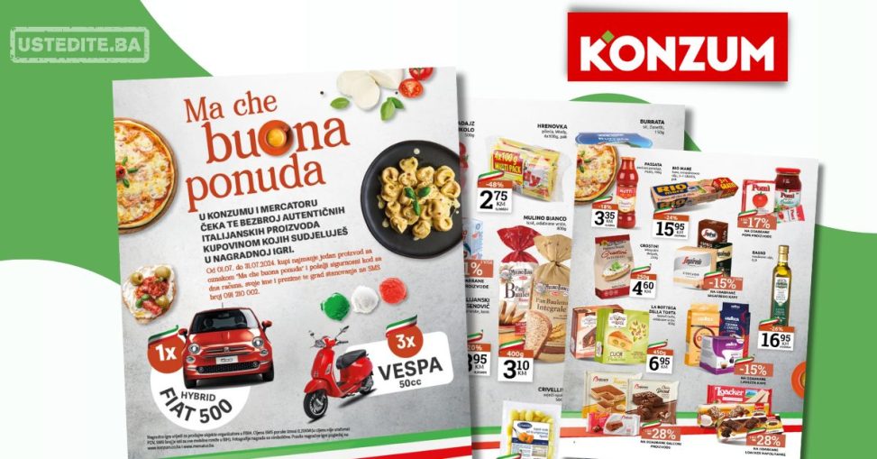 Konzum katalog ITALIJANSKI PROIZVODI 15-28.7.2024.