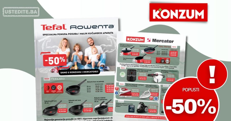 Konzum Tefal & Rowenta SNIŽENJE do 50% 15-31.10.2024.