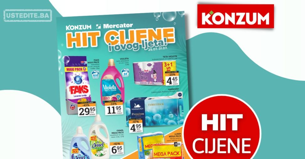 Konzum katalog HIT CIJENE I OVOG LJETA 25-31.7.2024.