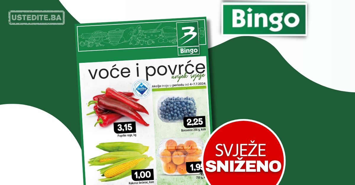 Bingo akcija VOĆE & POVRĆE 4-7.7.2024.