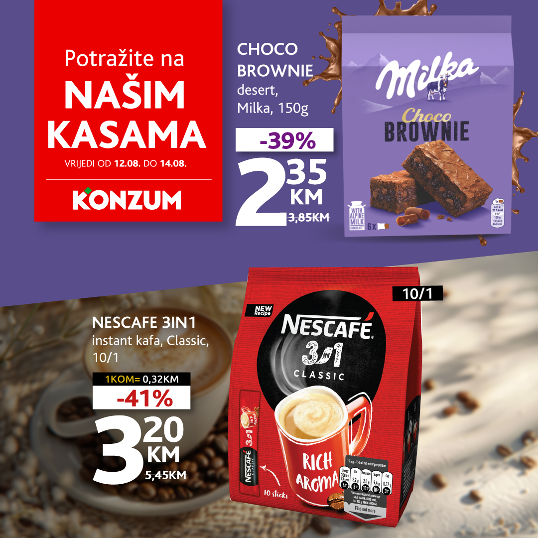 Konzum AKCIJA NA KASAMA 12-14.8.2024. 