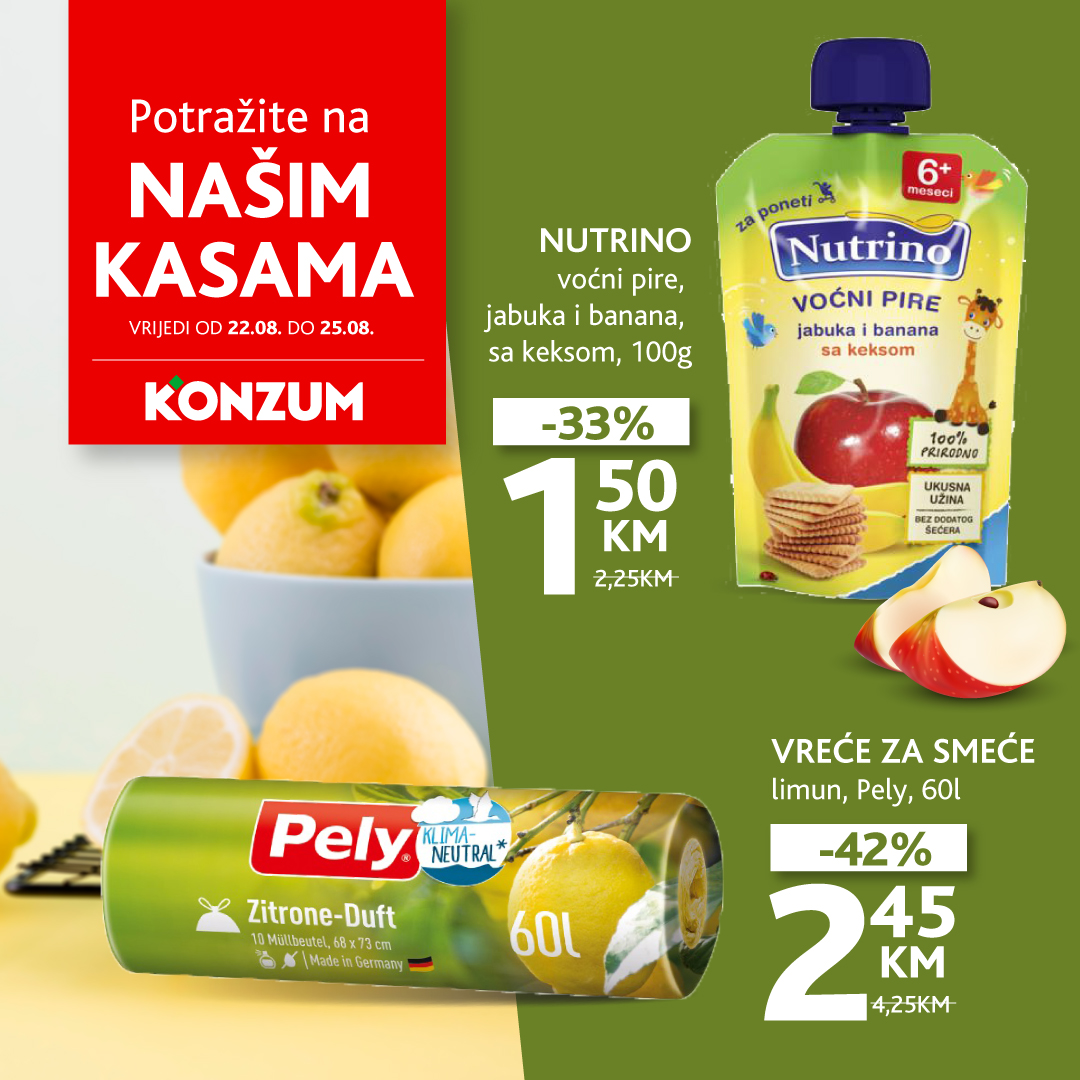 Konzum AKCIJA NA KASAMA 22-25.8.2024.